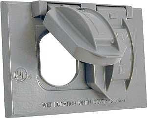 1-GANG WEATHERPROOF DUPLEX COVER - HORIZONTAL