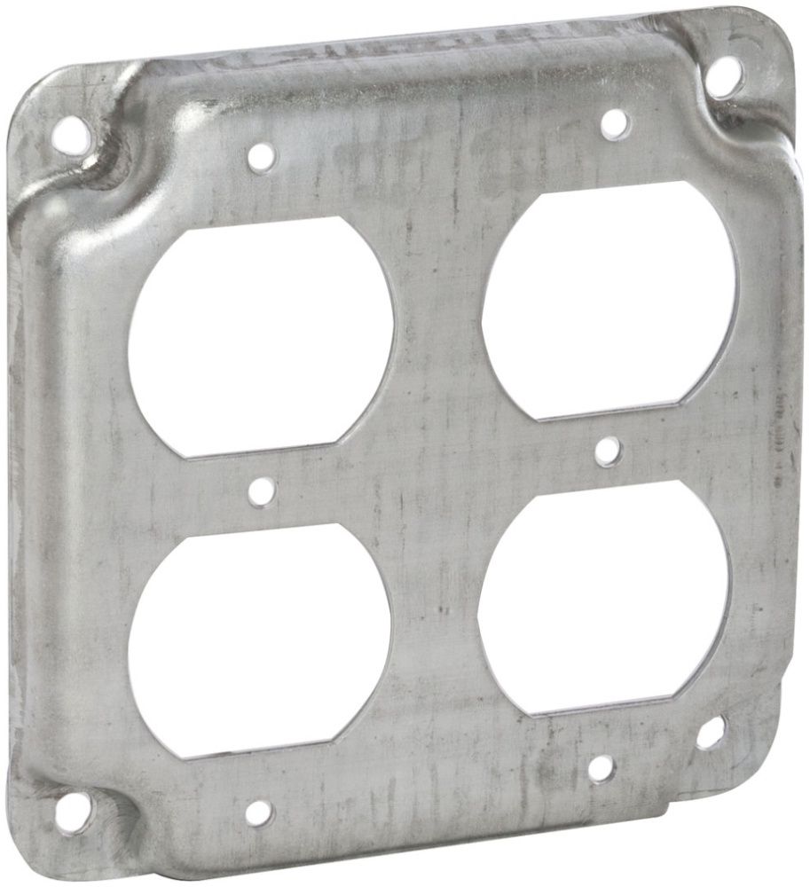 2-GANG METAL DUPLEX COVER 1/2" RAISED
