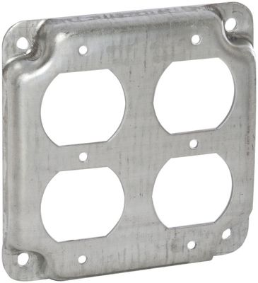 2-GANG METAL DUPLEX COVER 1/2" RAISED