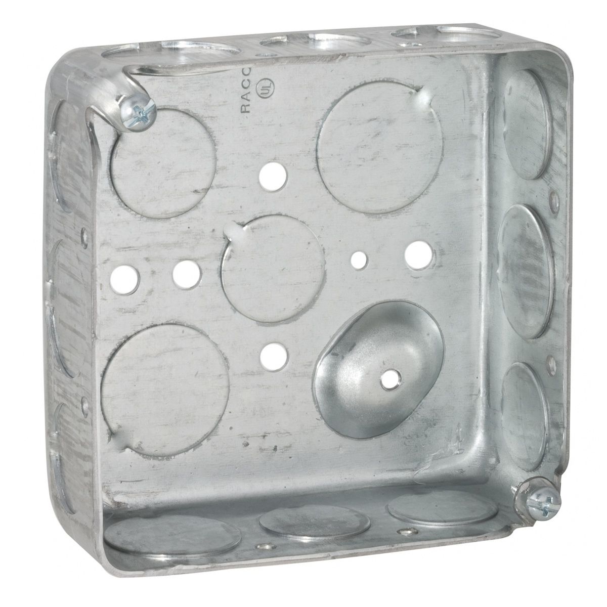 4" METAL BOX SQUARE 1-1/2" DEEP W/ 1/2"-3/4" KNOCK OUT