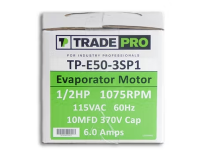 Evaporator Motor- Three Speed -1/2hp 1075RPM 115V