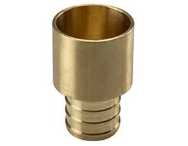 PEX-B Brass Crimp Coupling 3/4" Female Sweat Adapter