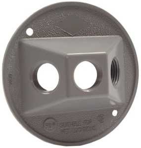 ROUND WEATHERPROOF COVER 1/2" 3 HOLE