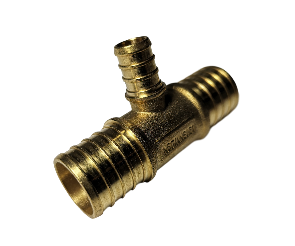 PEX-B Brass Tee 1" x 1" x 1/2"