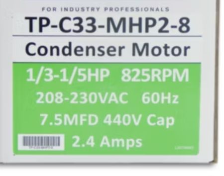 Condenser Motor- Multi Horse - 1/5hp-1/3hp 825RPM 208-230V