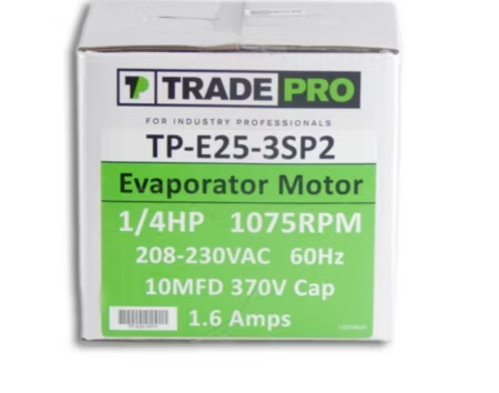 Evaporatpr Motor- 3 Speed -1/4hp 1075RPM 208-230V