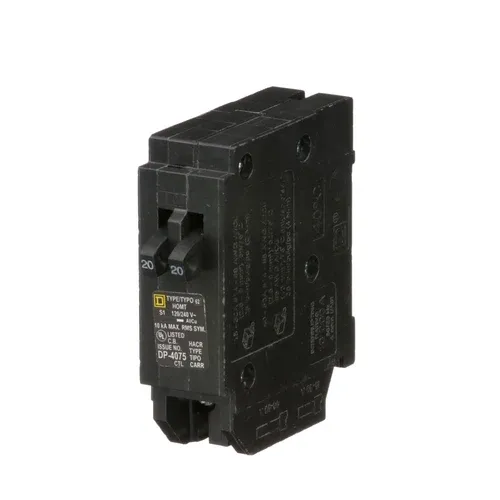 SQUARE D HOMELINE TWIN BREAKER HOM2020 2-POLE 20A