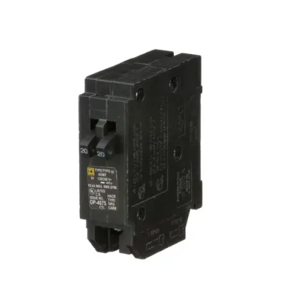 SQUARE D HOMELINE TWIN BREAKER HOM2020 2-POLE 20A