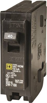 SQUARE D HOMELINE BREAKER HOM140 1-POLE 40A
