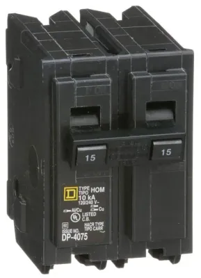SQUARE D HOMELINE BREAKER HOM215 2-POLE 15A