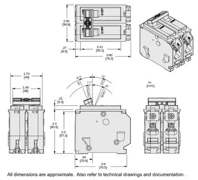 SQUARE D HOMELINE BREAKER HOM215 2-POLE 15A