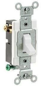 LEVITON Toggle Switch 20A-120/277VAC 3-Way, Commercial Grade - White