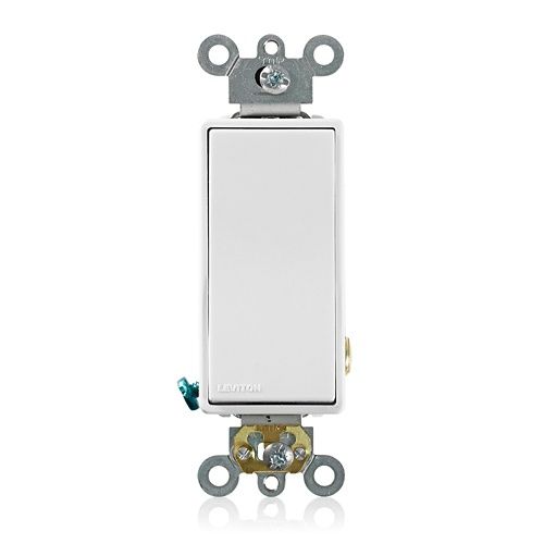 LEVITON Decora Plus™ Rocker Switch 20A-120/277VAC Single Pole, Commercial Grade - White