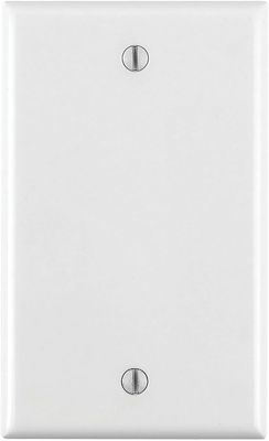 LEVITON Blank 1-Gang Cover Plate - White