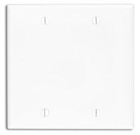LEVITON Blank 2-Gang Cover Plate - White