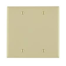 LEVITON Blank 2-Gang Cover Plate - Ivory