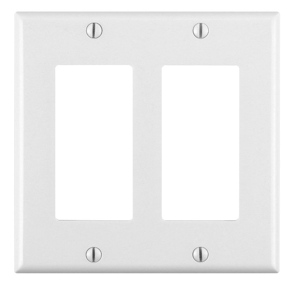 LEVITON Decora® 2-Gang Cover Plate - White