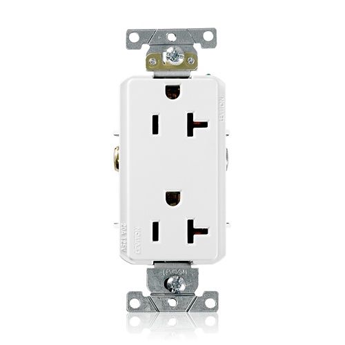 LEVITON Decora Plus™ Duplex Receptacle 20A-125V Industrial Grade - White
