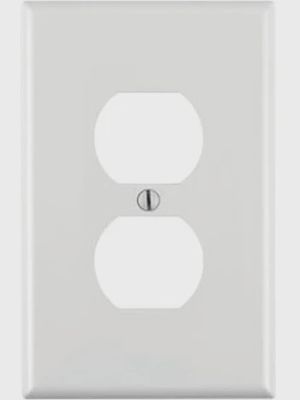 LEVITON Duplex 1-Gang Cover Plate - White