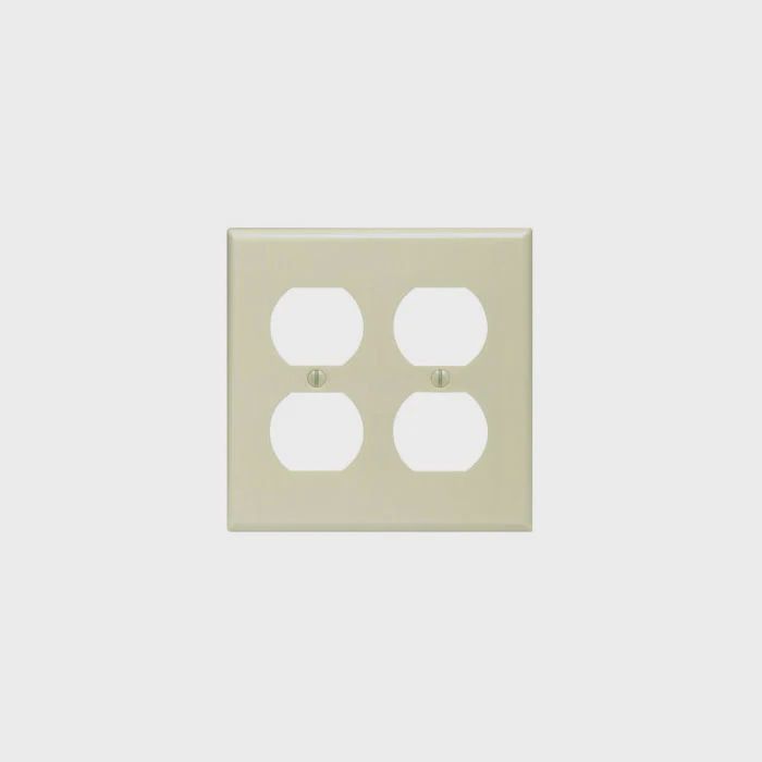LEVITON Duplex 2-Gang Cover Plate - Ivory