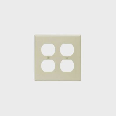 LEVITON Duplex 2-Gang Cover Plate - Ivory