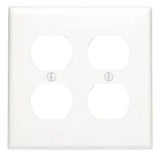 LEVITON Duplex 2-Gang Cover Plate - White