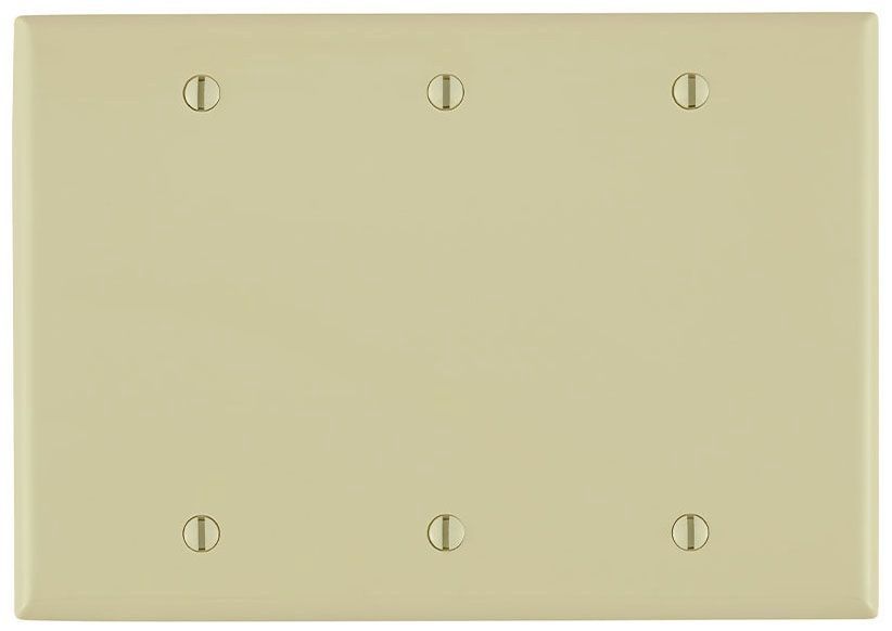 LEVITON Blank 3-Gang Cover Plate - Ivory