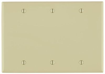 LEVITON Blank 3-Gang Cover Plate - Ivory