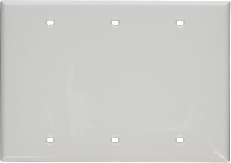 LEVITON Blank 3-Gang Cover Plate - White