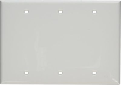 LEVITON Blank 3-Gang Cover Plate - White