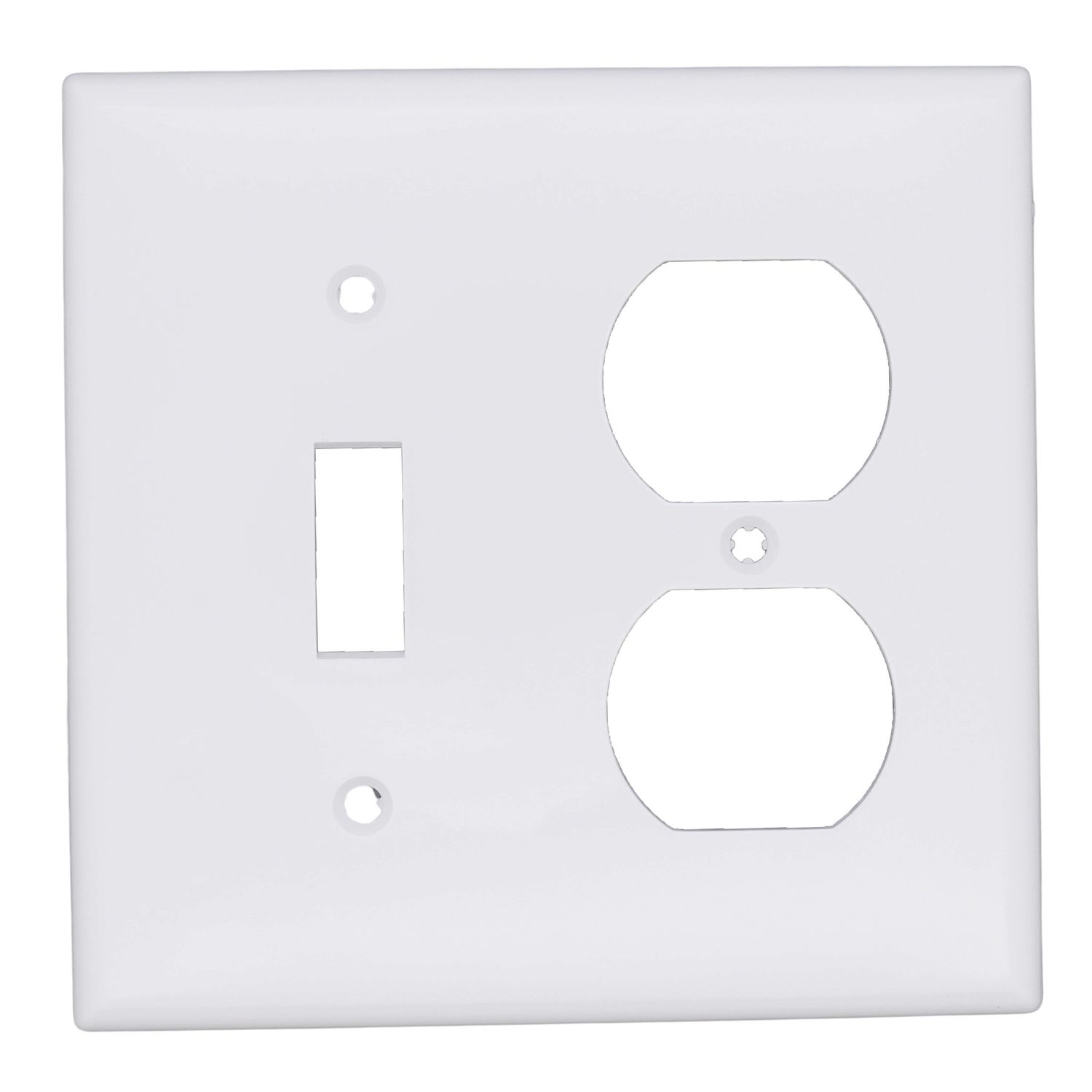 LEVITON Combo 1-Toggle, 1-Duplex Cover Plate - White
