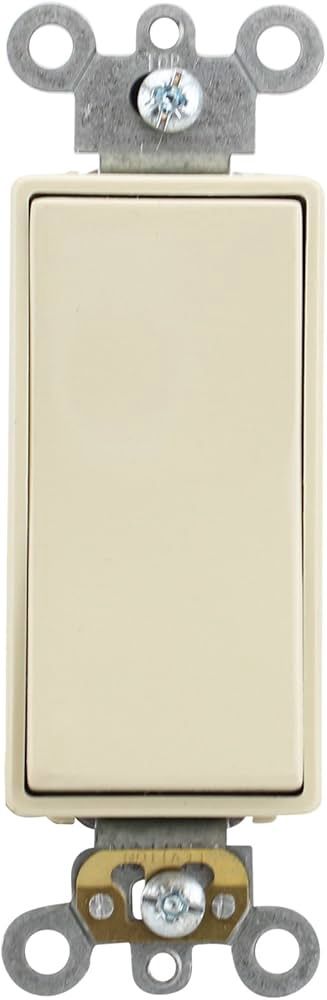 LEVITON Decora Plus™ Rocker Switch 20A-120/277VAC Single Pole, Commercial Grade - Ivory