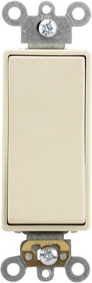LEVITON Decora Plus™ Rocker Switch 20A-120/277VAC Single Pole, Commercial Grade - Ivory