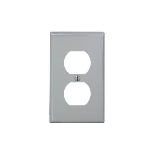 LEVITON Duplex 1-Gang Cover Plate - Grey