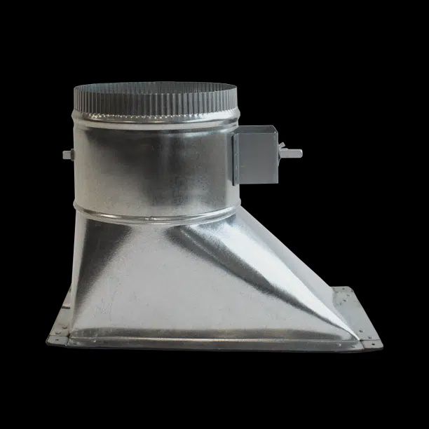 Duct "HETO" Square to Round Takeoff w/ Damper 8"