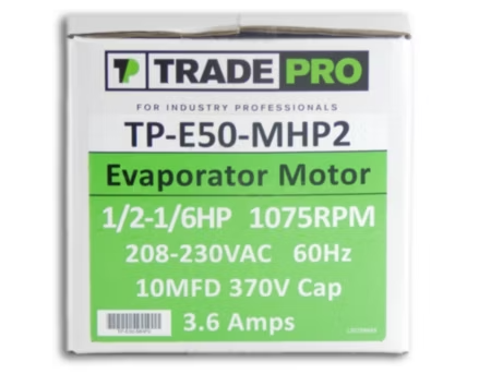 Evaporator Motor- Multi Horse- 1/6hp-1/2hp,  1075RPM, 208-230V