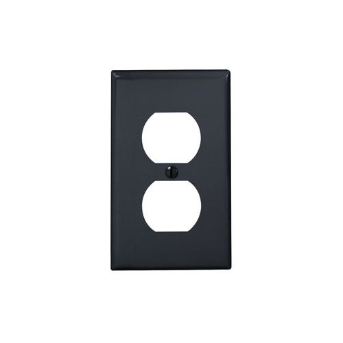 LEVITON Duplex 1-Gang Cover Plate - Black