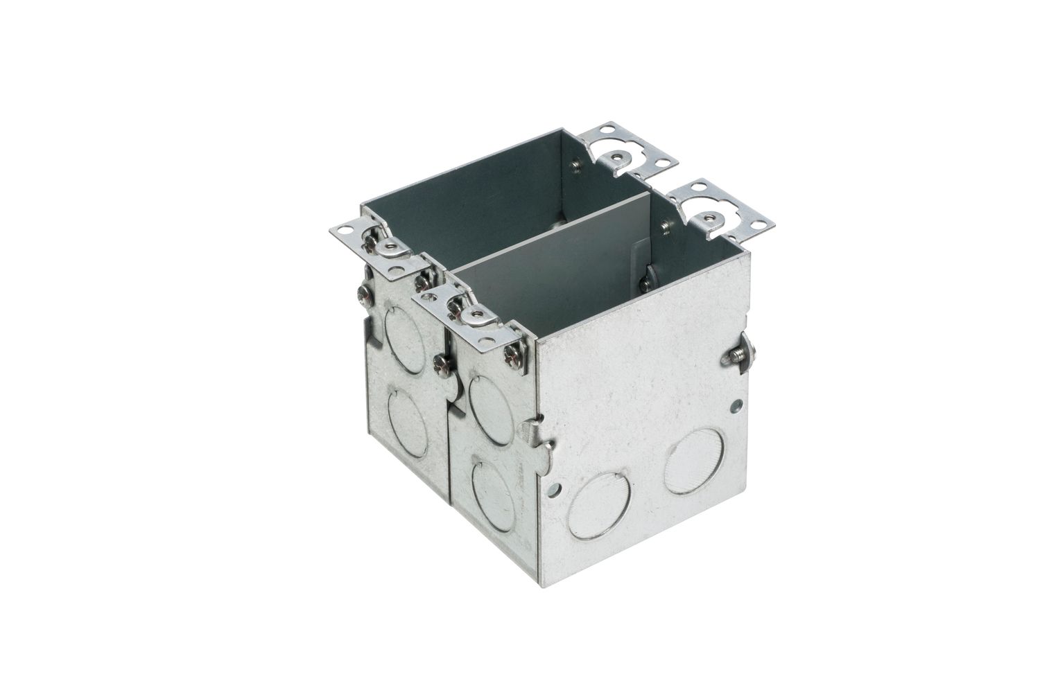 2-Gang Metal Floor Box w/ Divider