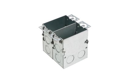 2-Gang Metal Floor Box w/ Divider