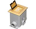Arlington FLBC8510MB 1-Gang Cover for Non-Metallic Floor Box - Flip Lid, 20A Decora, Low Voltage Insert, Brass