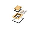 Arlington FLBC8510MB 1-Gang Cover for Non-Metallic Floor Box - Flip Lid, 20A Decora, Low Voltage Insert, Brass