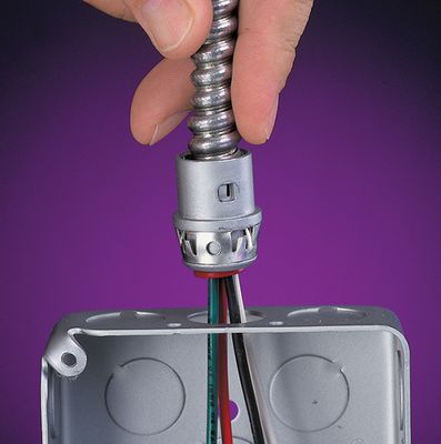 Arlington 38AST Snap-In Cable Connector 3/8"