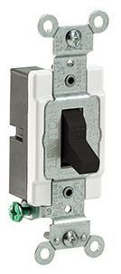 LEVITON Toggle Switch 20A-120/277VAC Single Pole, Commercial Grade - Black