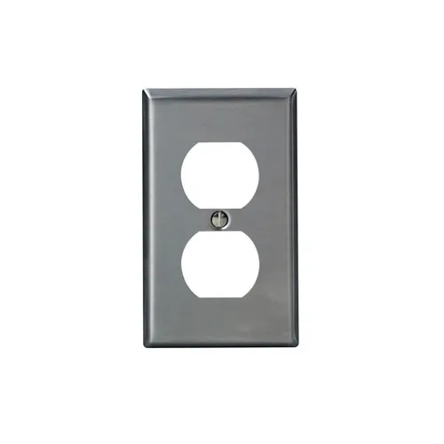 LEVITON Duplex 1-Gang Cover Plate - Stainless Steel