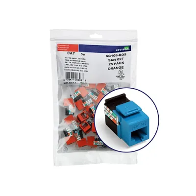 LEVITON GIGAMAX™ Cat 5e QUICKPORT™ Jack - Blue 25/pk