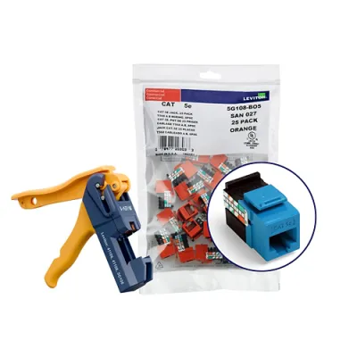 LEVITON GIGAMAX™ Cat 5e QUICKPORT™ Jack - Blue 150/pk