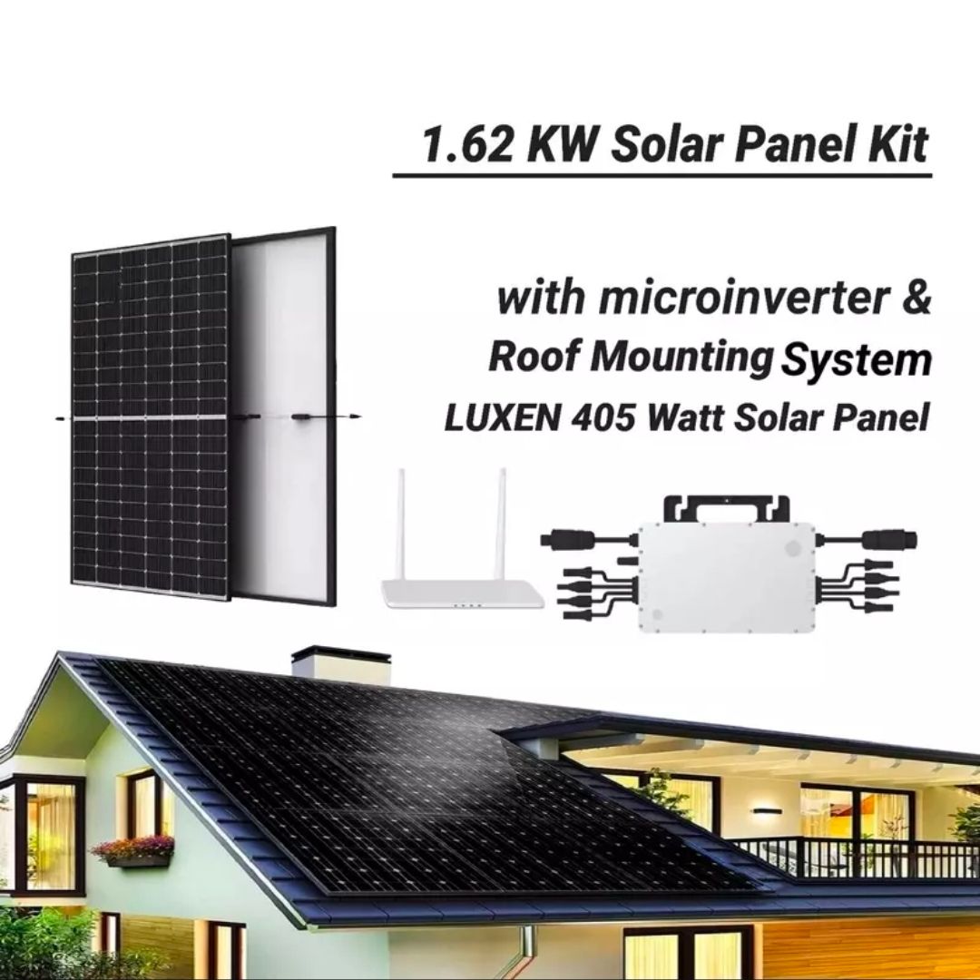 1.62KW  Solar Panel Kit Grid-Tie Microinverter Racking Roofmount Solar Energy