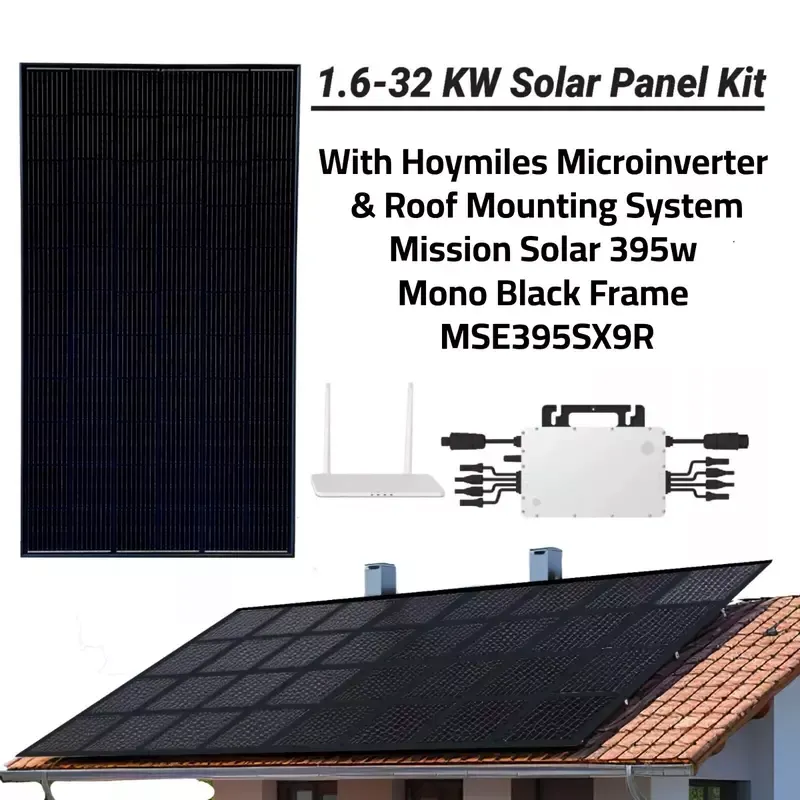 1.6KW-32KW Solar Panel Kit Grid-Tie Micro-Inverter Racking Home Solar system