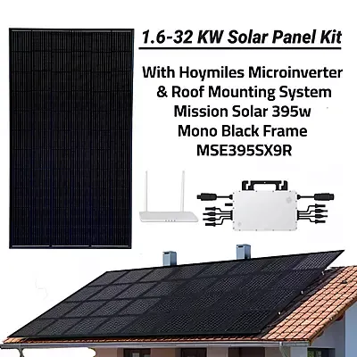 12.8KW Solar Panel Kit Grid-Tie Micro-Inverter Racking Home Energy Solution