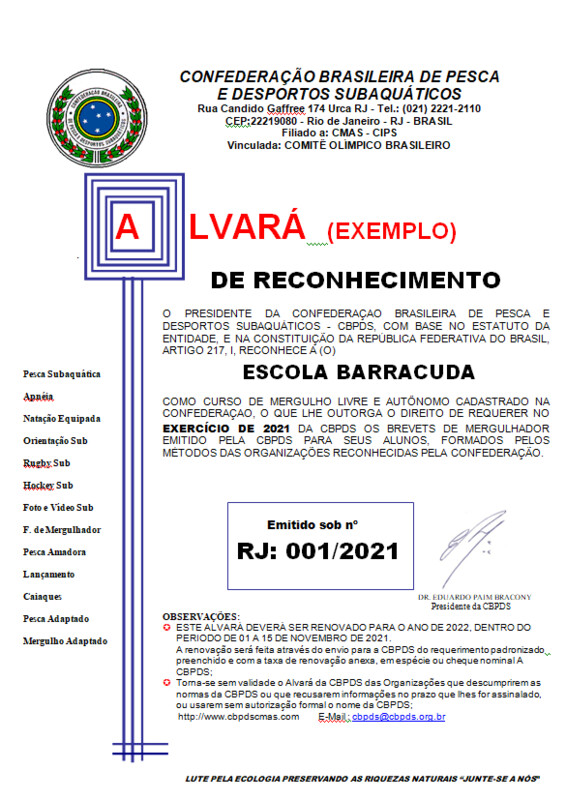 RENOVAÇÃO DO ALVARÁ 2025 - ESCOLAS E CLUBES
